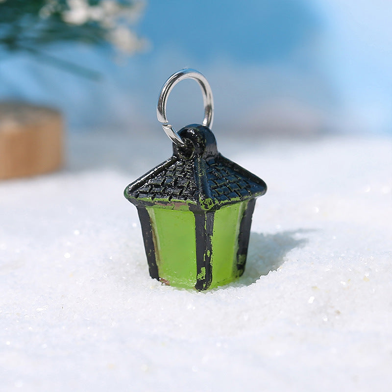 Wholesale Luminous light micro landscape ornaments resin crafts snow tree Christmas ornaments